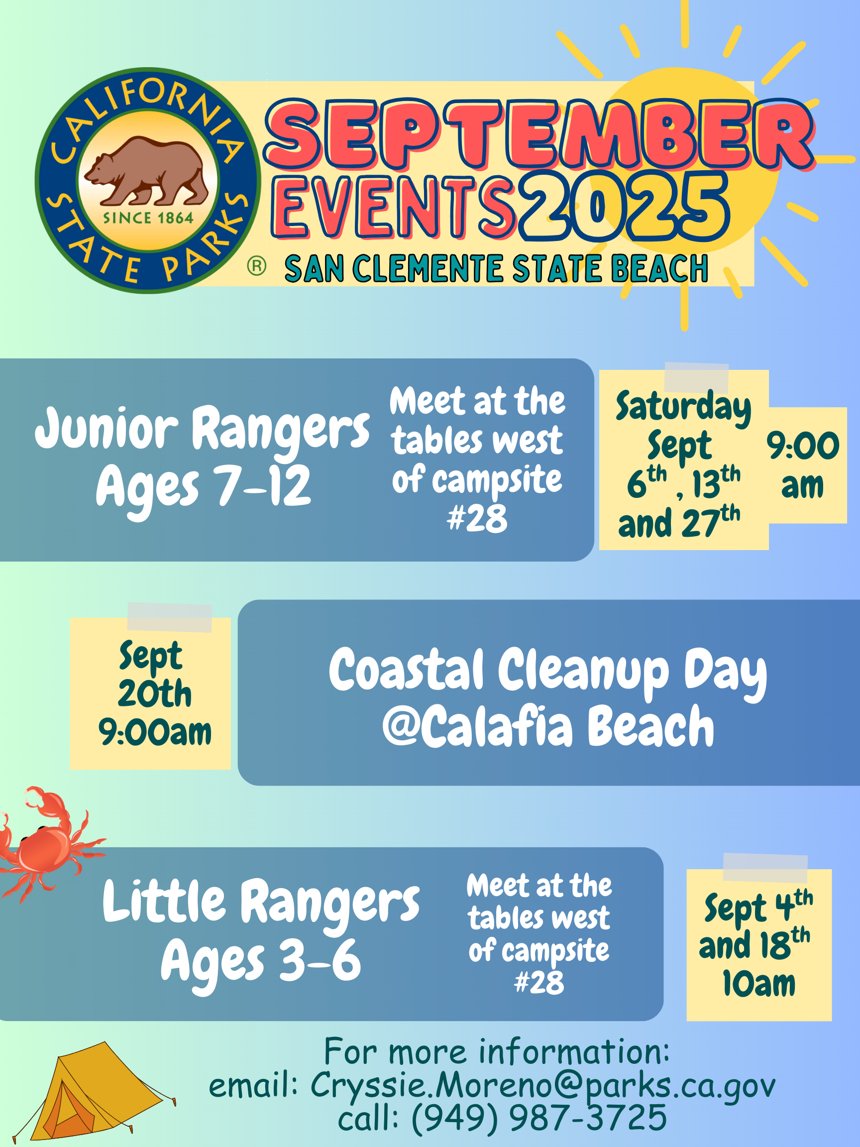 San Clemente State Beach September 2025 Event Calendar